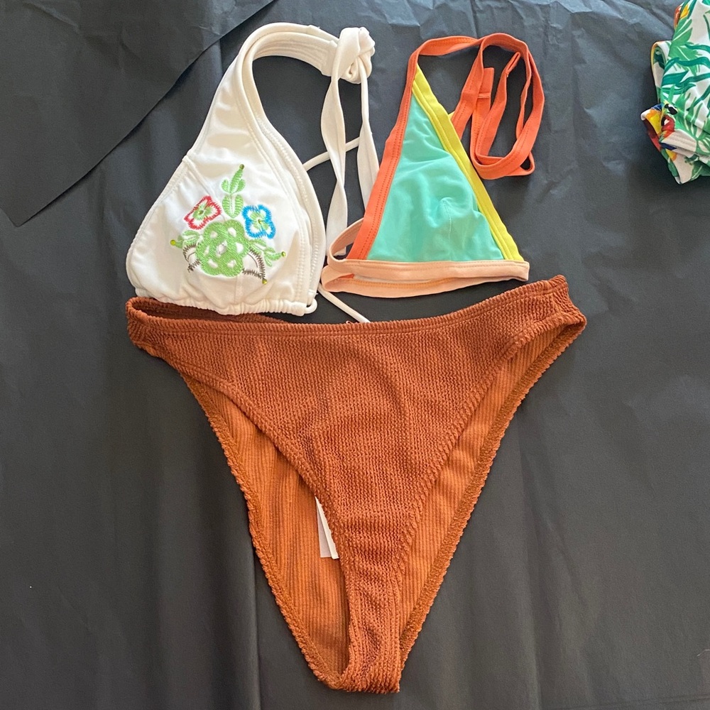 Bikini Set with Embroidered Top